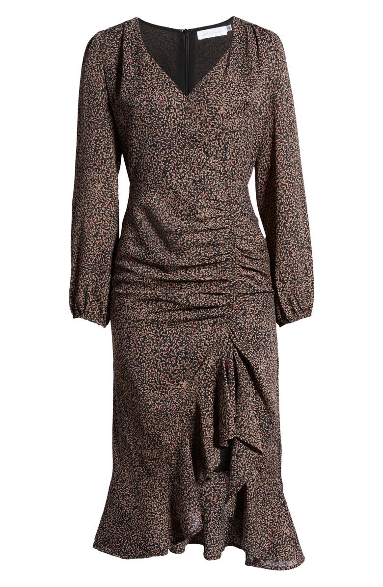 All in Favor Ruffle Long Sleeve High/Low Midi Dress, Alternate, color,