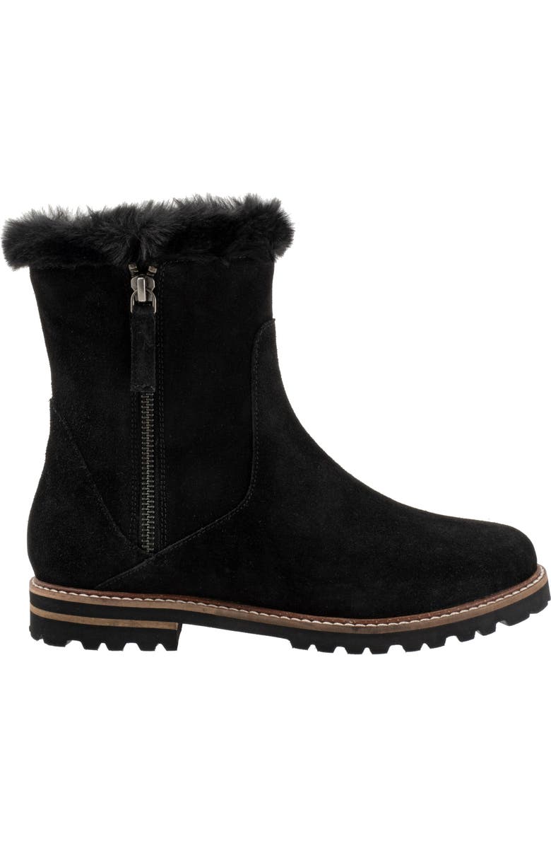 Trotters Forever Faux Shearling Trim Boot, Alternate, color, Black Suede