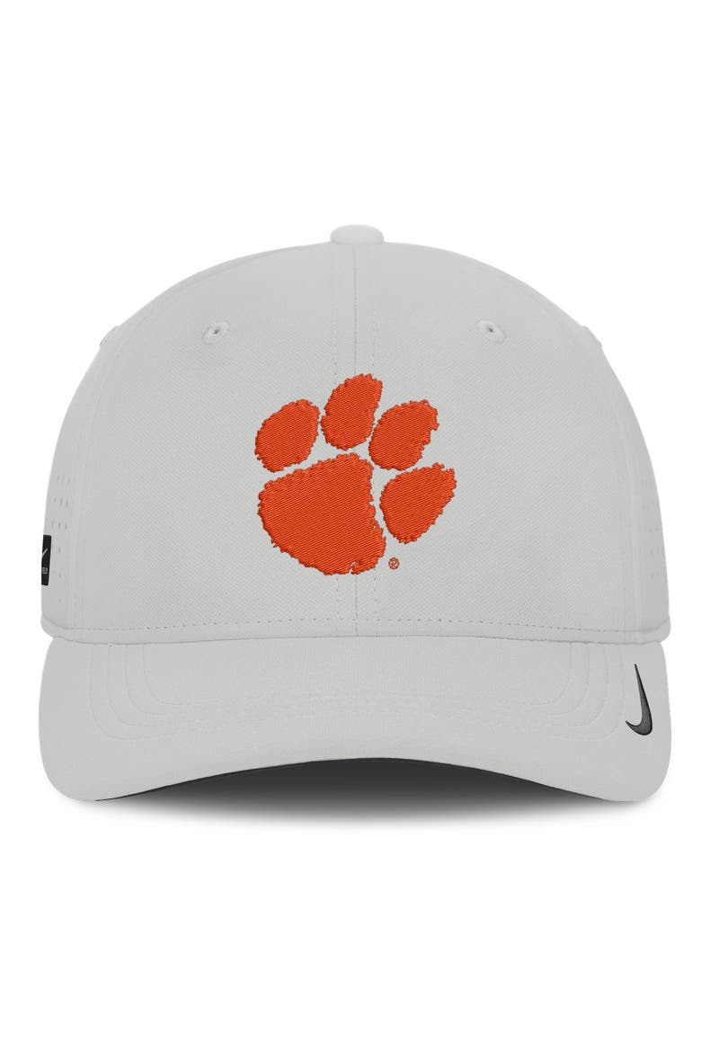 Men's Nike  Gray Clemson Tigers 2026 Sideline Practice AeroBill SwooshFlex Dri-FIT Hat, Alternate, color, Gray