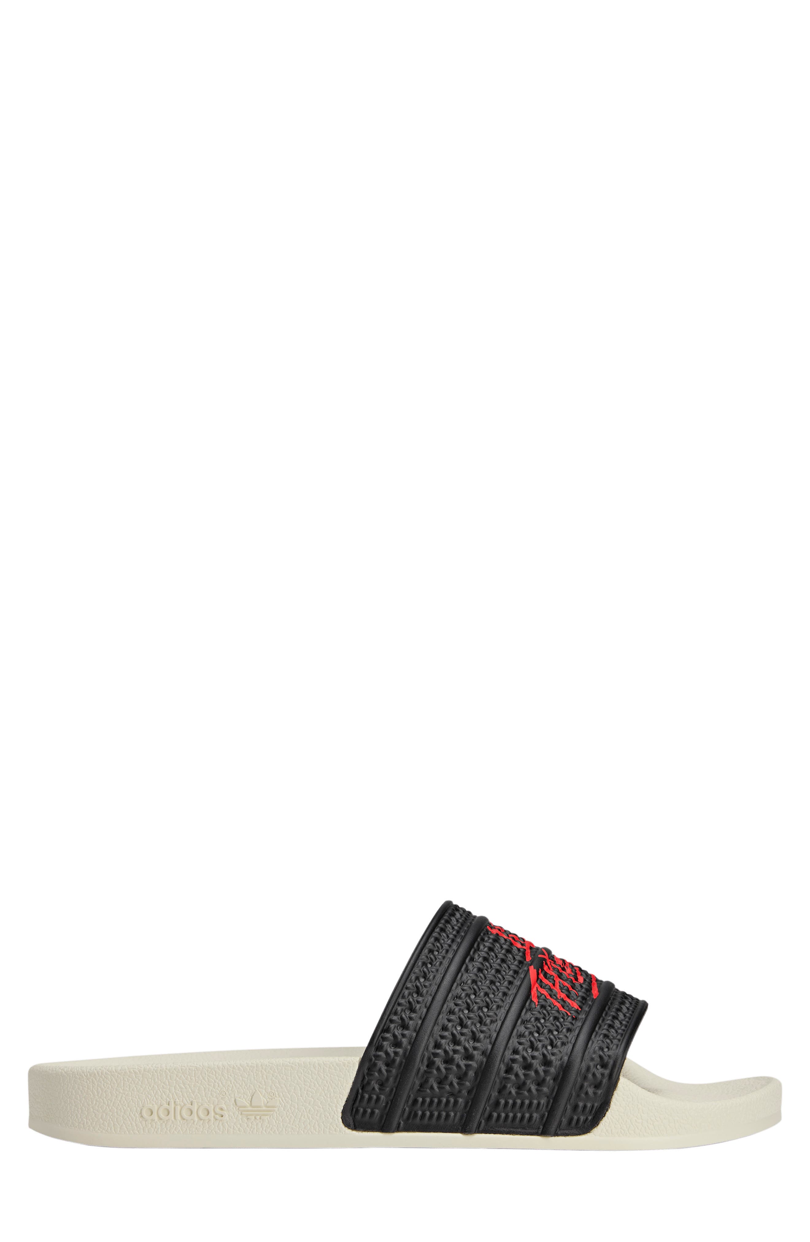 adidas 100T Adilette Comfort Slide Sandal, Alternate, color, Core Black/ Core Black