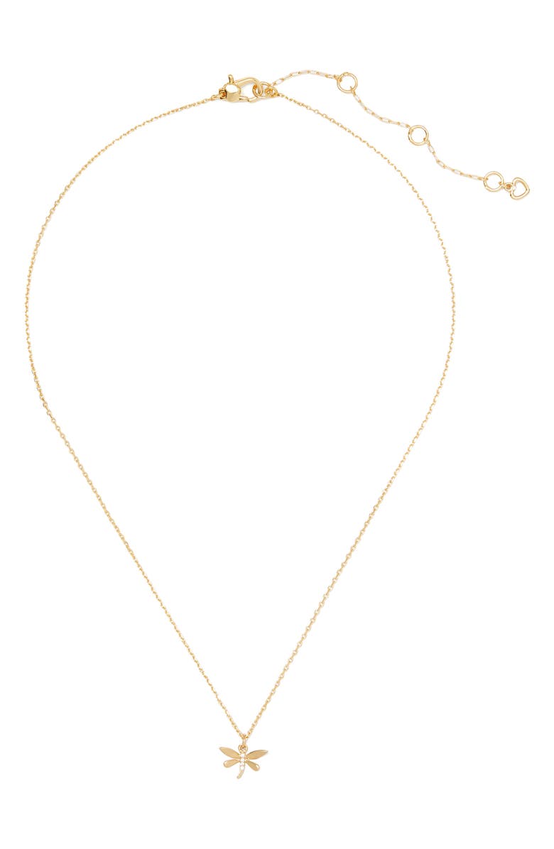 Kate Spade New York delicate dragonfly pendant necklace, Alternate, color, 