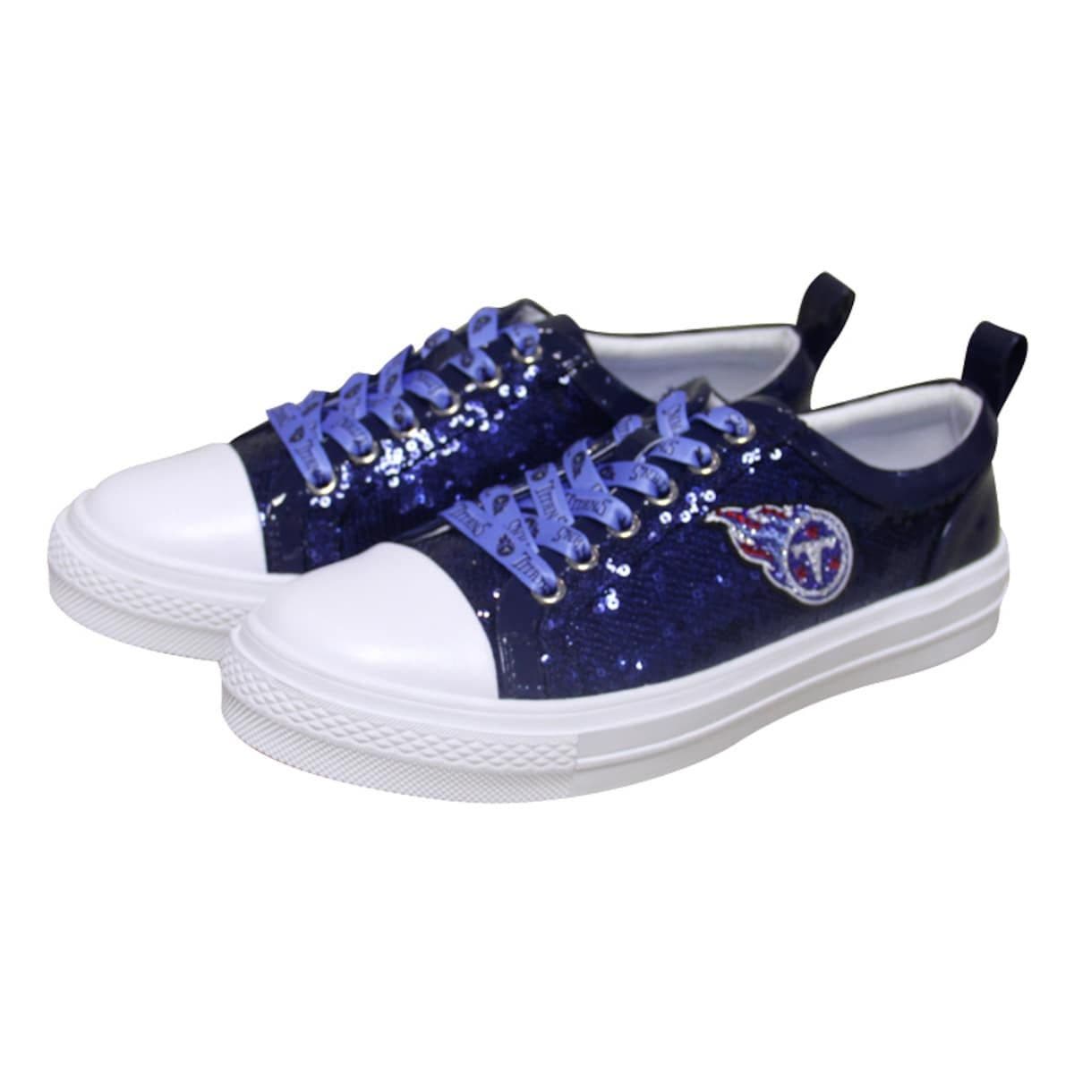 CUCE Women's Cuce Navy Tennessee Titans Team Sequin Sneakers, Alternate, color, 