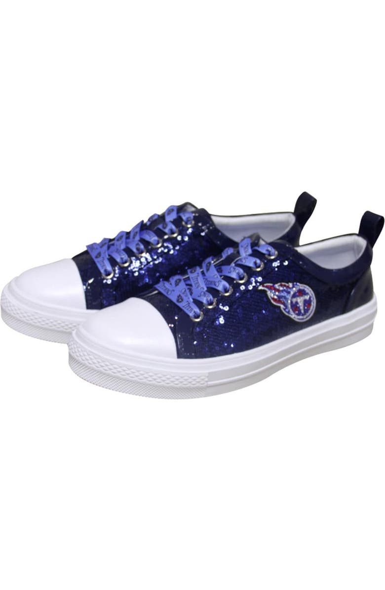 CUCE Women's Cuce Navy Tennessee Titans Team Sequin Sneakers, Alternate, color,