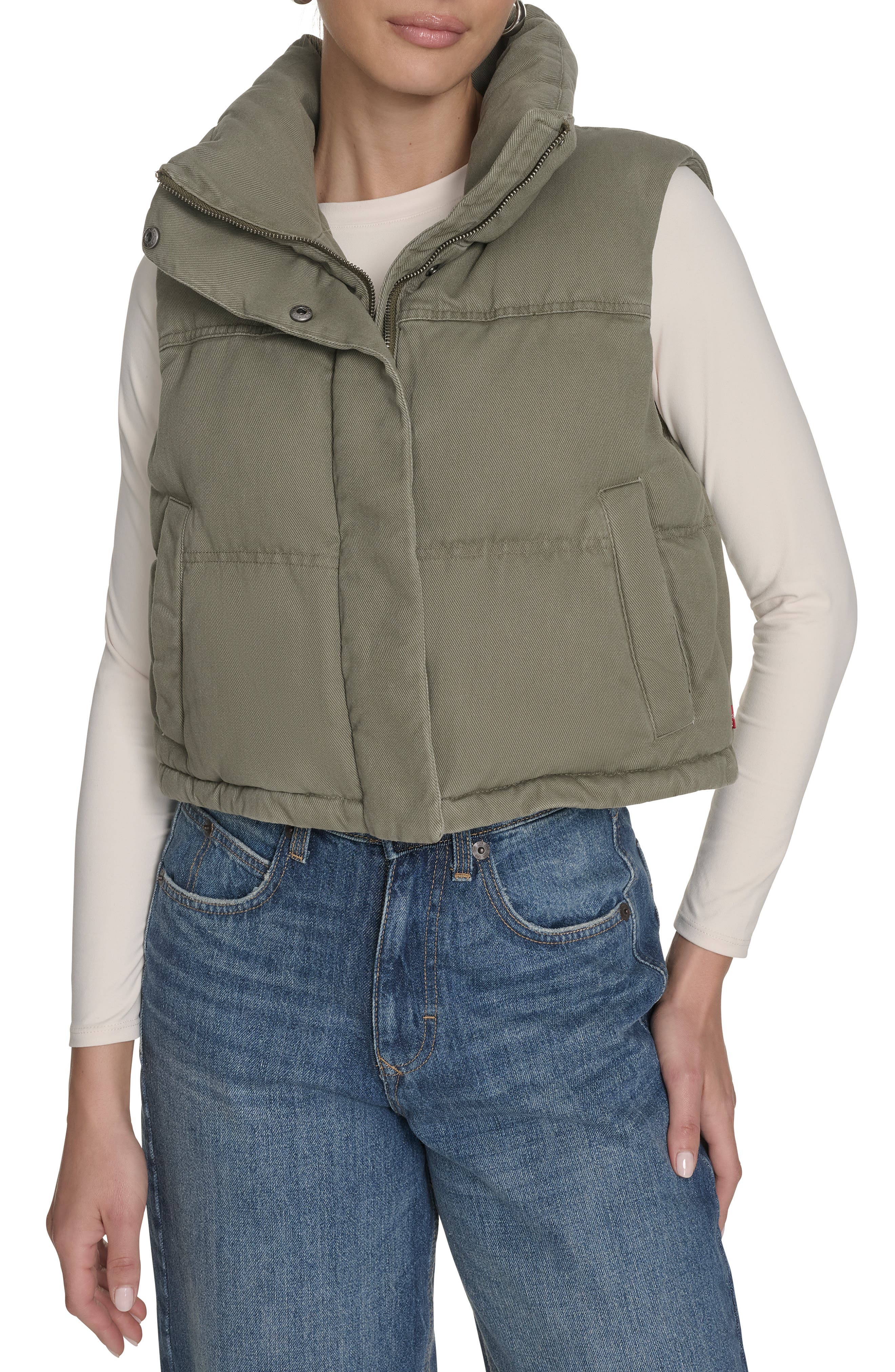 Levi's Cotton Crop Puffer Vest