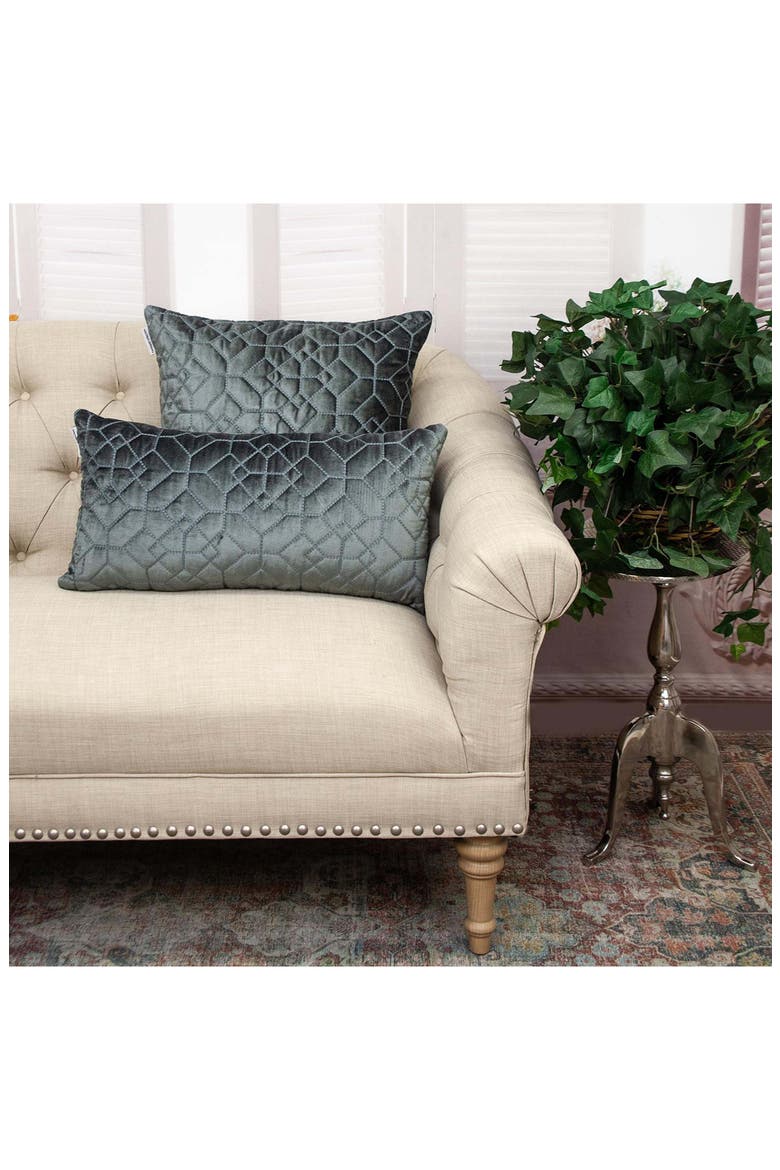 Sora Quilted Throw Pillow, Alternate, color, CHARCOAL