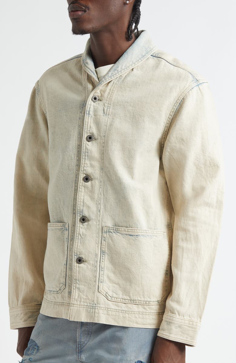 Double RL Washed Indigo Selvedge Denim Overshirt, Alternate, color, 