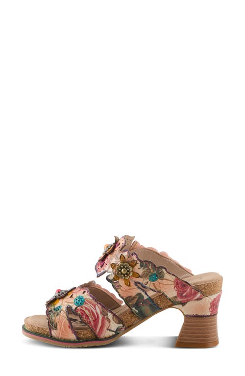 L'artiste By Spring Step Radiating Sandal In Peach Multi
