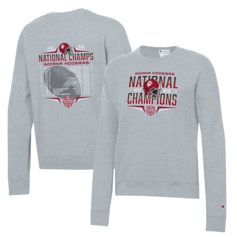 Unisex Champion  Heather Gray Indiana Hoosiers College Football Playoff 2025 National Champions Schedule Sweatshirt
