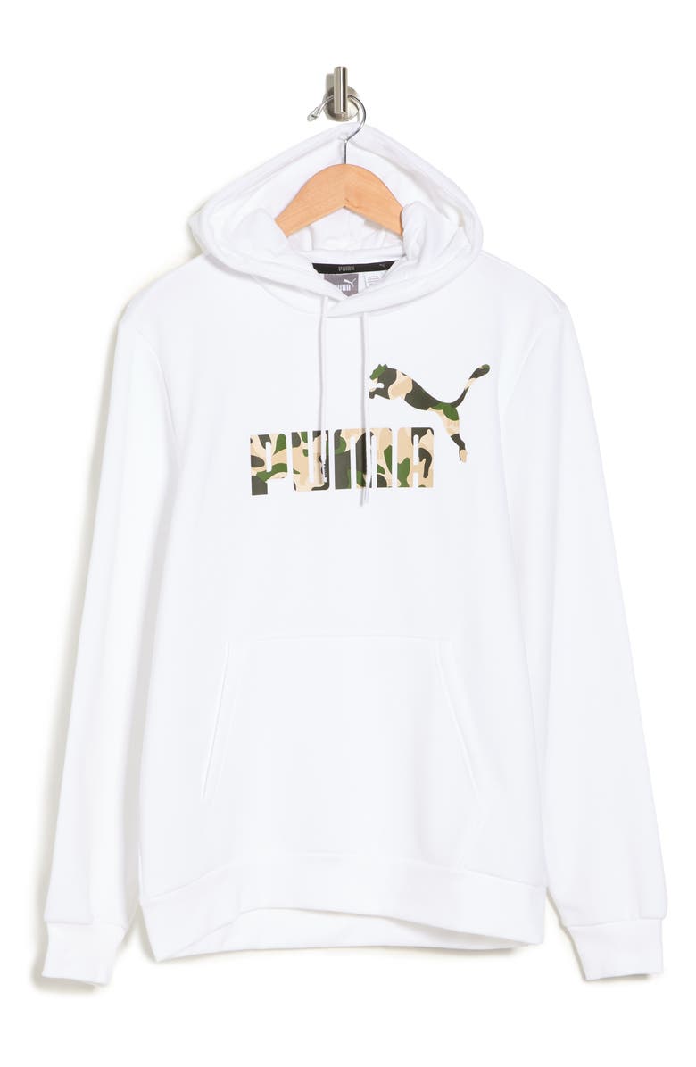PUMA Camo Logo Fleece Pullover Hoodie, Alternate, color,