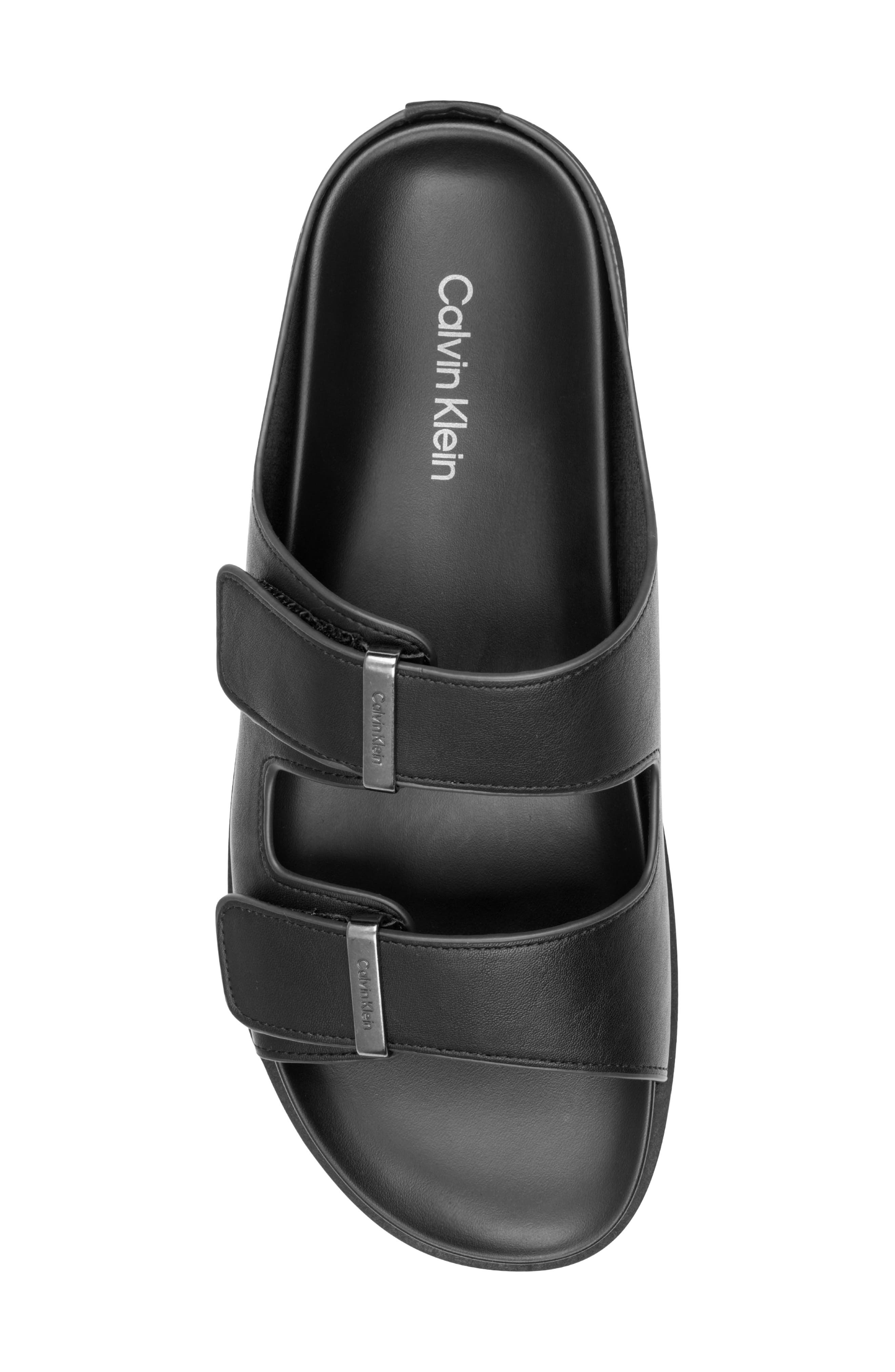 Ronee Faux Leather Slide Sandal, Alternate, color, BLACK
