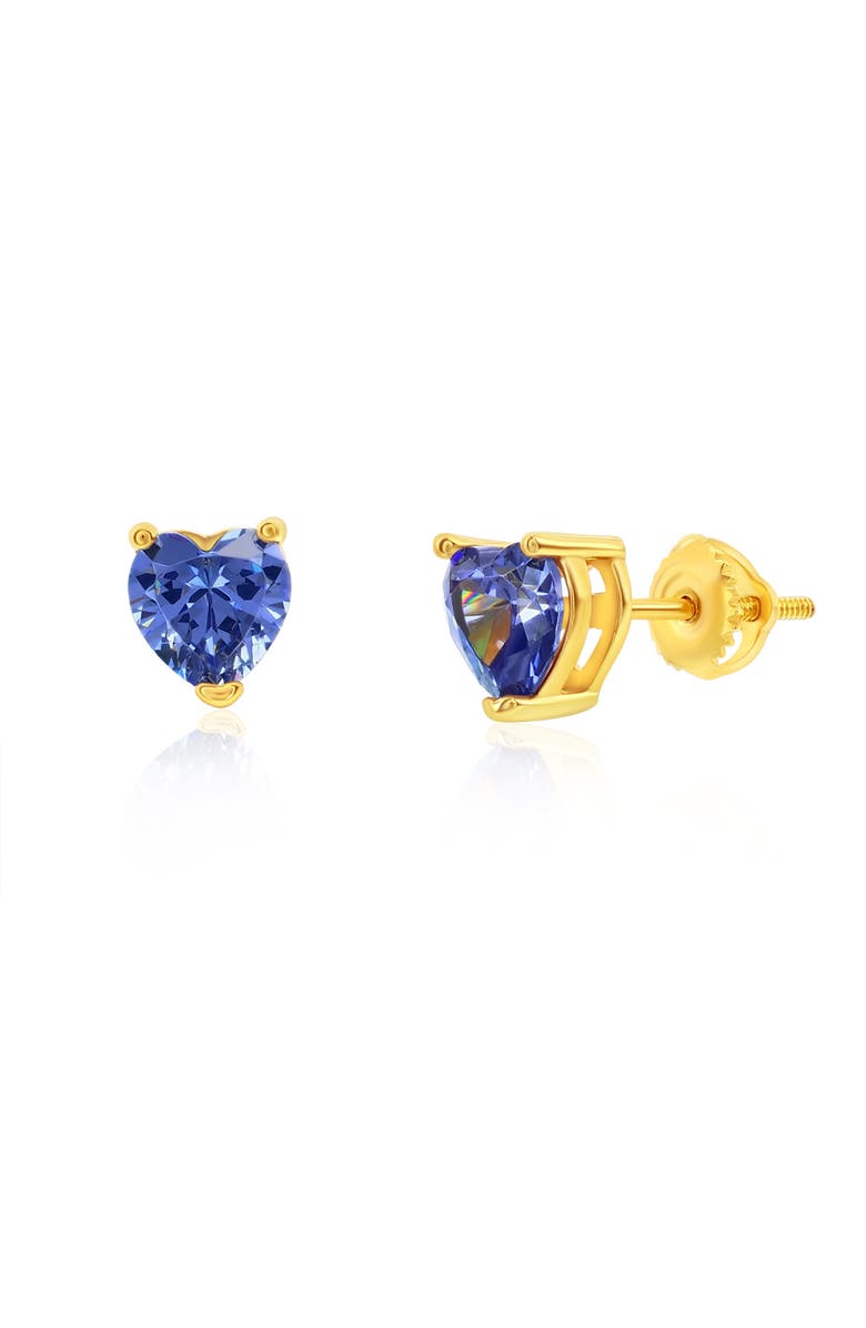 Donatello Gian Gold-Tone Heart Tanzanite Earrings, Main, color,