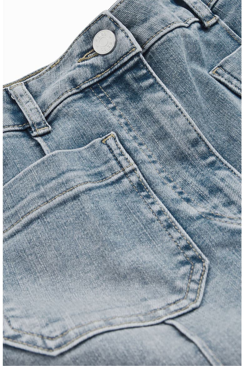 Sakura Pintuck Patch Pocket Wide Leg Jeans, Alternate, color, LIGHT BLUE