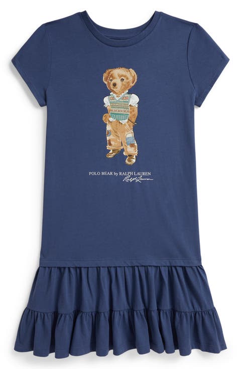 Kids' Polo Bear Cotton Jersey Dress (Big Kid)