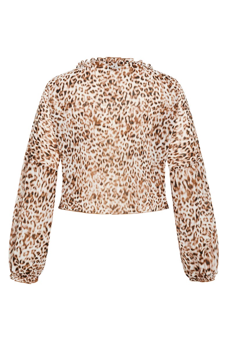 Corina Tie Front Top, Alternate, color, LIGHT LEOPARD