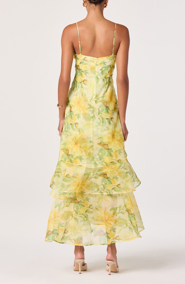 ASTR the Label Alison Floral Tiered Ruffle Dress, Alternate, color, Yellow Floral