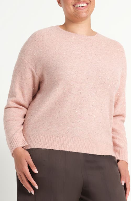 Estelle Night Crew Sparkle Sweater In Pink