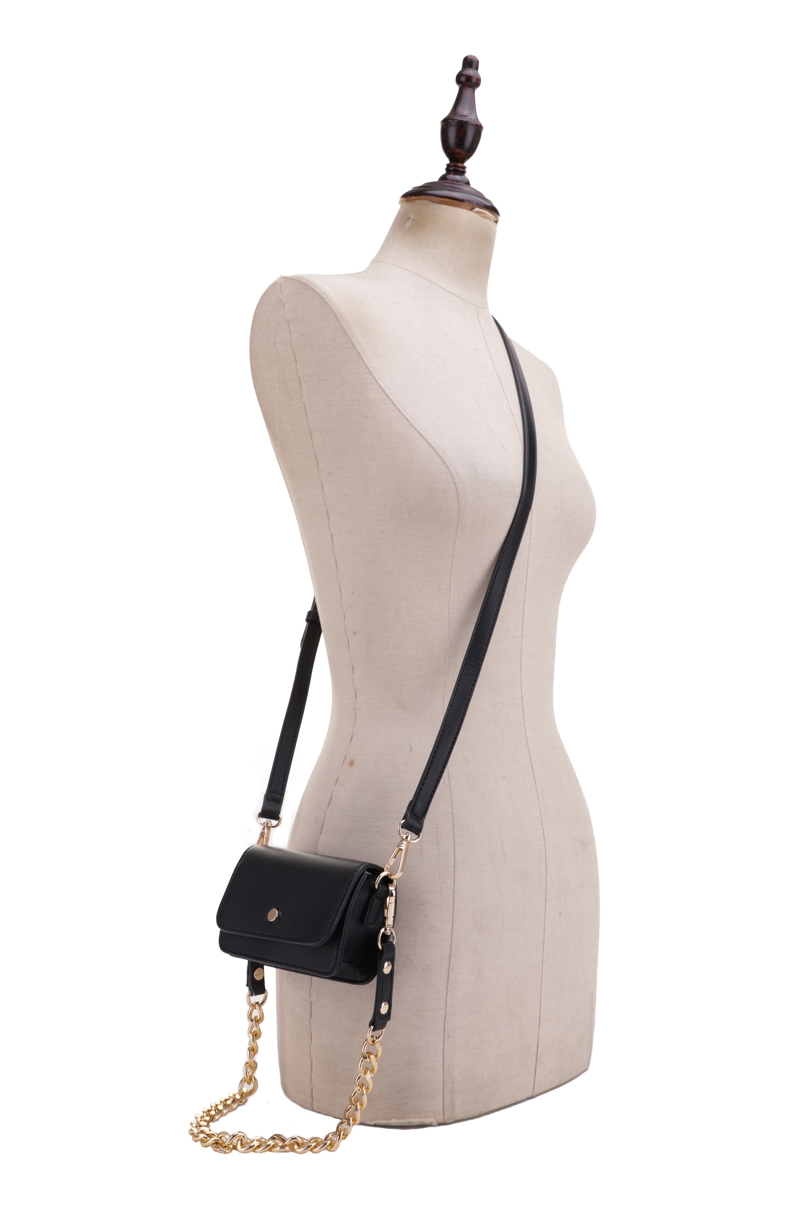 Tanya Vegan Leather Crossbody Bag, Alternate, color, BLACK