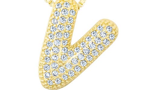 Adornia Pavé Bubble Initial Pendant Necklace In Gold-v