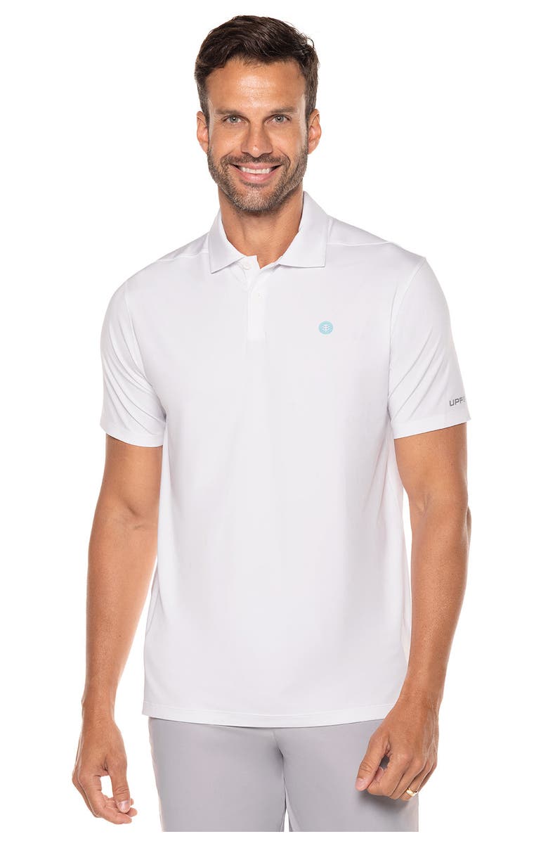 Coolibar Men's Victory Lap Short Sleeve Polo, UPF 50+ Sun Protection, Alternate, color, White