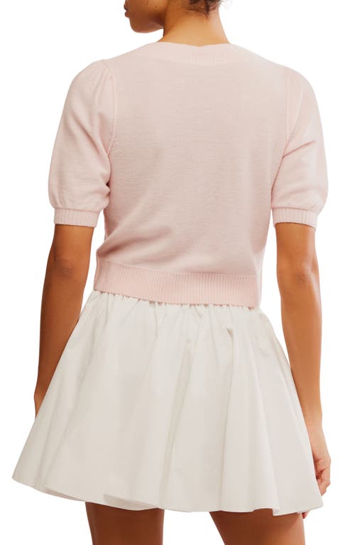 Free People Isla Elbow Sleeve Wool & Cashmere Blend Cardigan In Pink