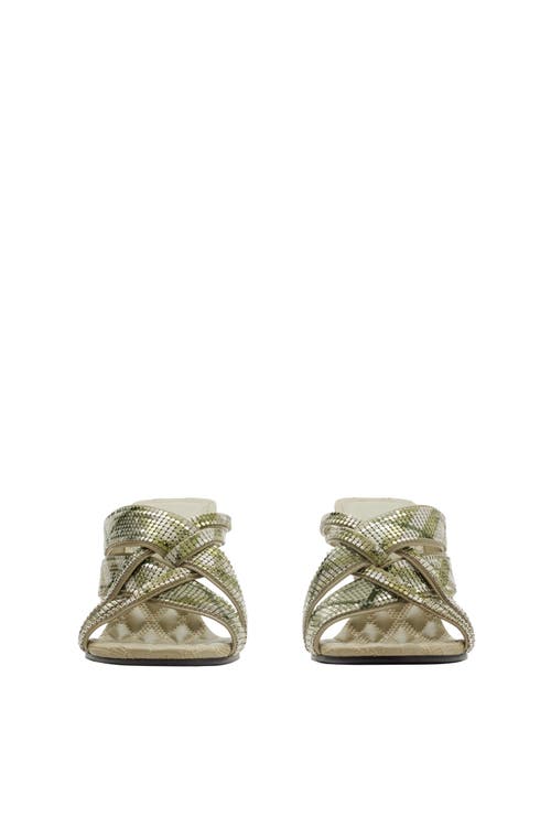 Burberry Check Mesh Cabana Maille Mules In Skylark