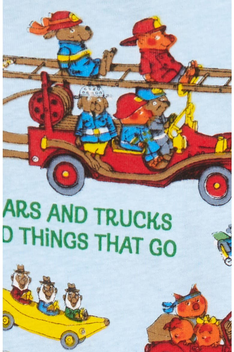 Cars and Trucks and Things That Go Fitted Two-Piece Pajamas & Book Set, Alternate, color, BLUE