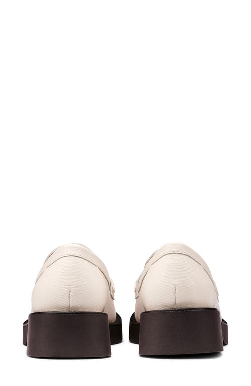 G.h.bass Bowery Lizard Embossed Loafer In White