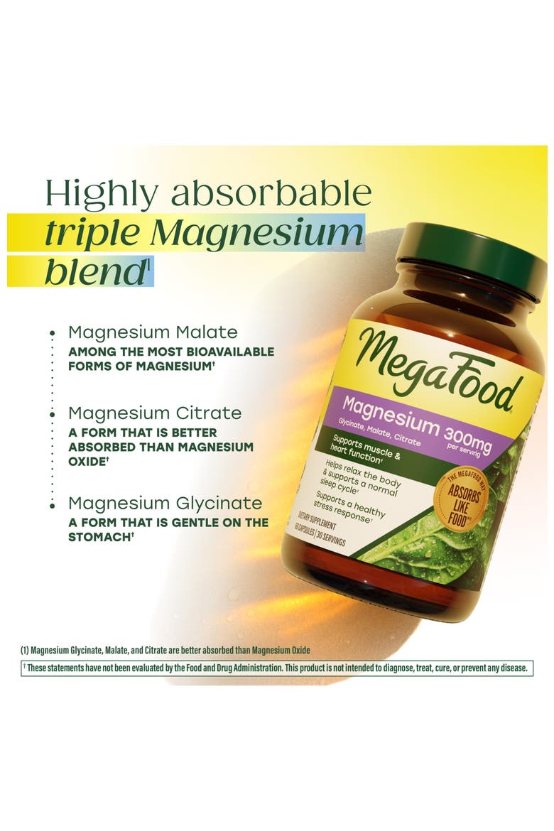 Magnesium 300mg with Magnesium Glycinate, Citrate & Malate, Vegetarian, 60 Capsules, Alternate, color, None