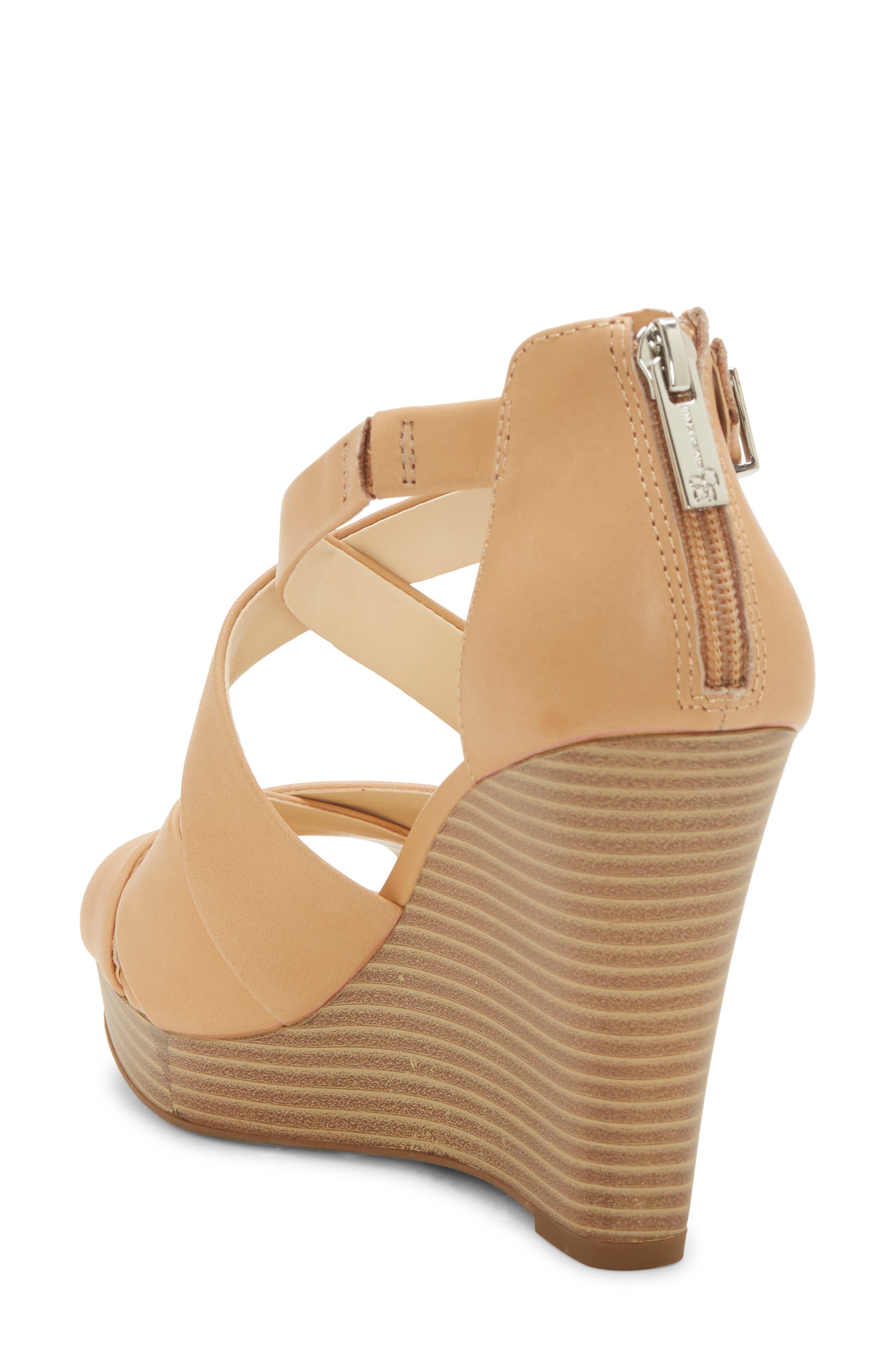 Jakayla Wedge Sandal, Alternate, color, BUFF