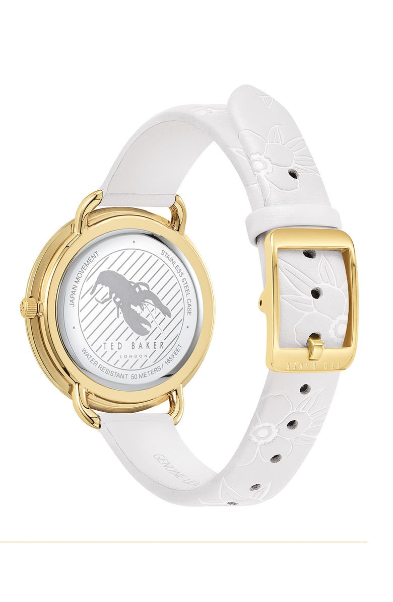 Ted Baker Women's Hettie Floral Leather Strap Watch, 37mm, Alternate, color,