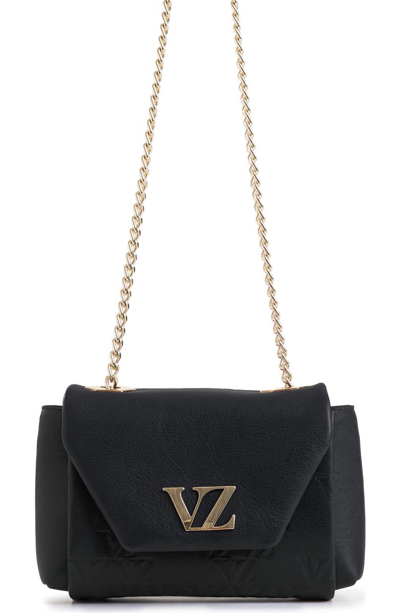 Velez Mini Lili Hands-Free Leather Bag with Metallic Chain, Main, color, Black