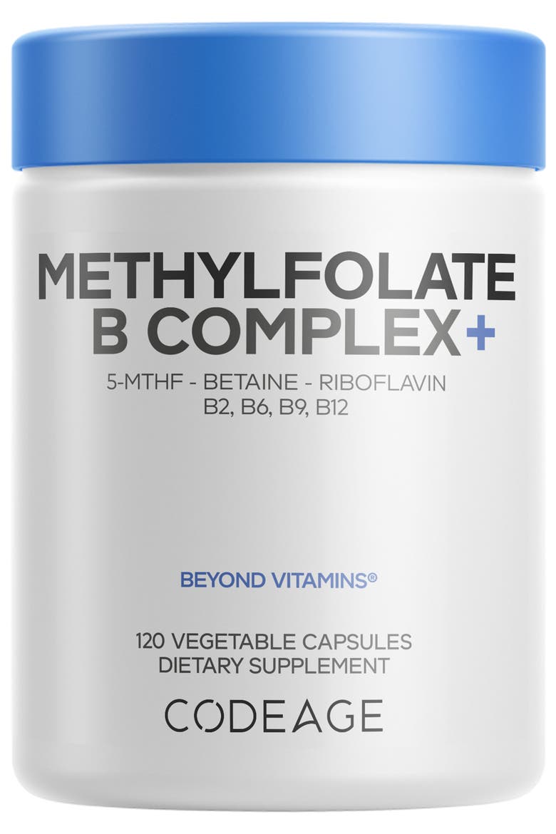 Methylfolate B Complex+ Folate Riboflavin B6 & B12, Main, color, White