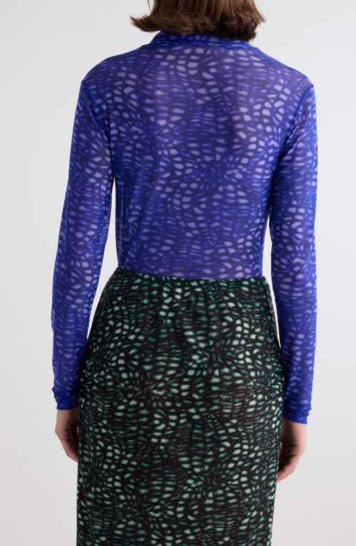 DRIES VAN NOTEN DRIES VAN NOTEN HOYSER PRINT MESH TURTLENECK TOP 
