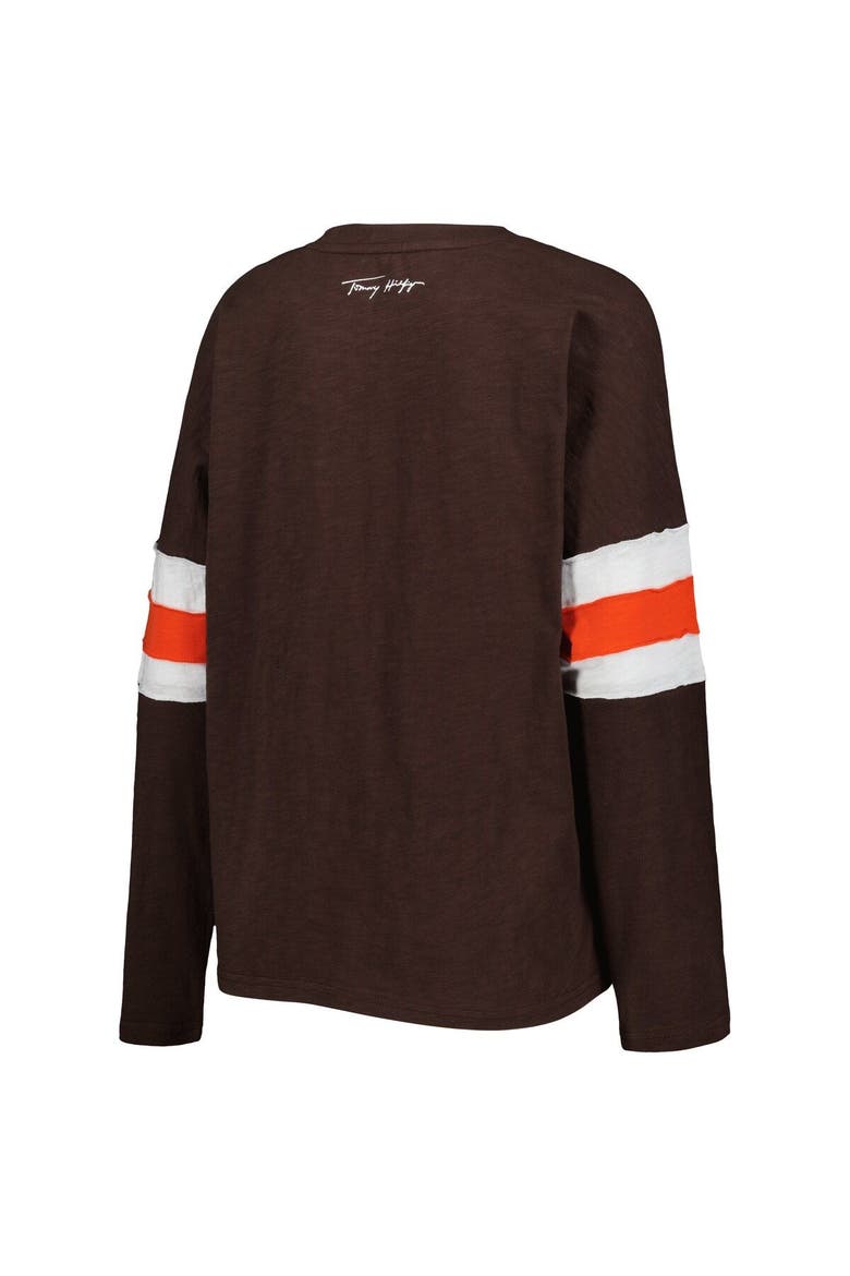 Women's Tommy Hilfiger Brown Cleveland Browns Justine Long Sleeve Tunic T-Shirt, Alternate, color, Brown