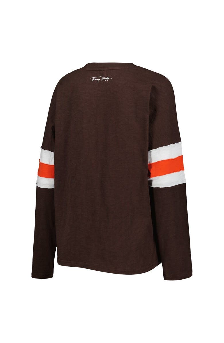 Tommy Hilfiger Women's Tommy Hilfiger Brown Cleveland Browns Justine Long Sleeve Tunic T-Shirt, Alternate, color, Brown