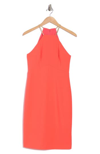 Trina Turk Sora Halter Neck Sheath Dress