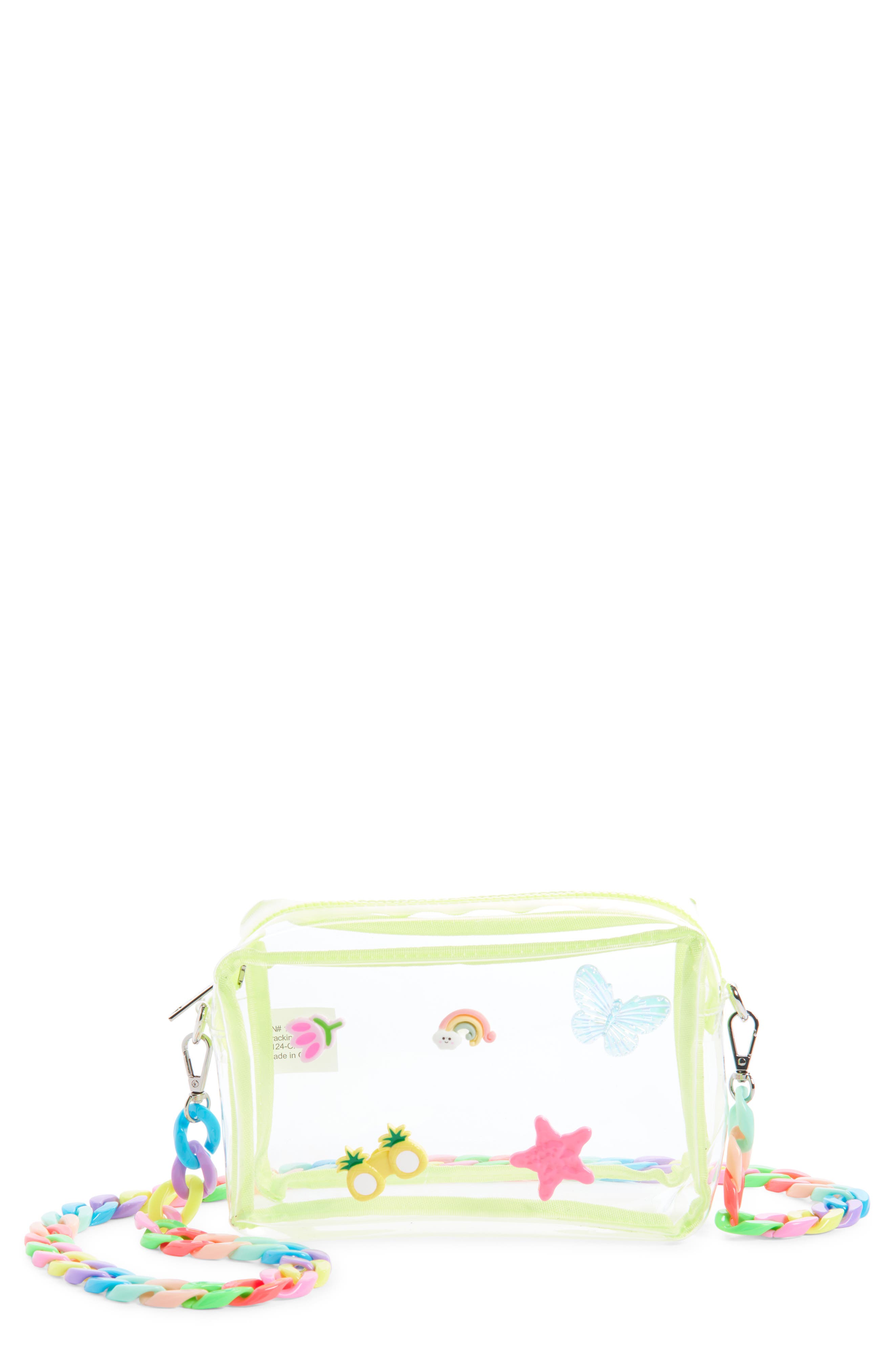 Ruby & Ry Kids' Clear Neon Crossbody Bag, Main, color, 