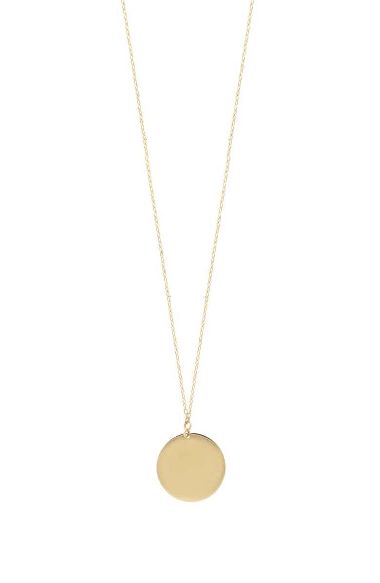 Bony Levy 14K Gold Engravable Dog Tag Disc Pendant Necklace, Main, color, 14K Yellow Gold - Font 1