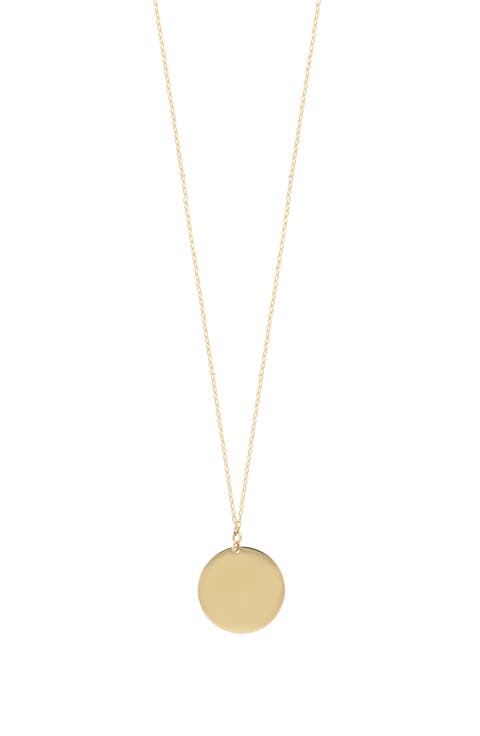 14K Gold Engravable Dog Tag Disc Pendant Necklace (Nordstrom Exclusive)