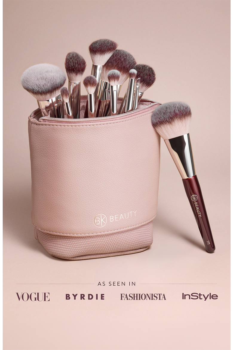 Standup Brush Holder & Travel Makeup Bag, Alternate, color, Blush