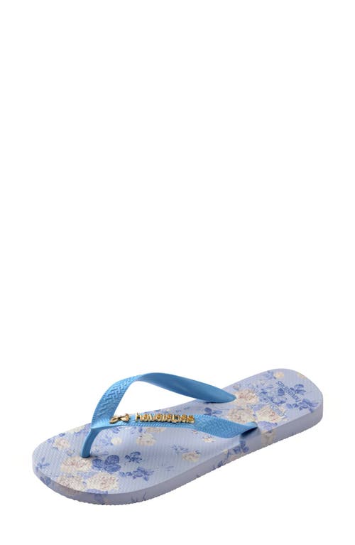 Havaianas X Loveshackfancy Top Everblooming Rosettes Flip Flop In Beige