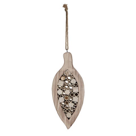 Paulownia Wood Insect House with Jute Hanger, Natural