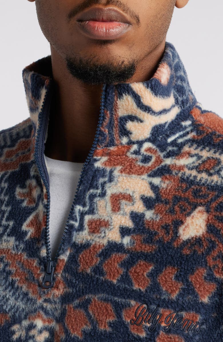 BDG Urban Outfitters Paisley Fleece Half Zip Pullover, Alternate, color, 