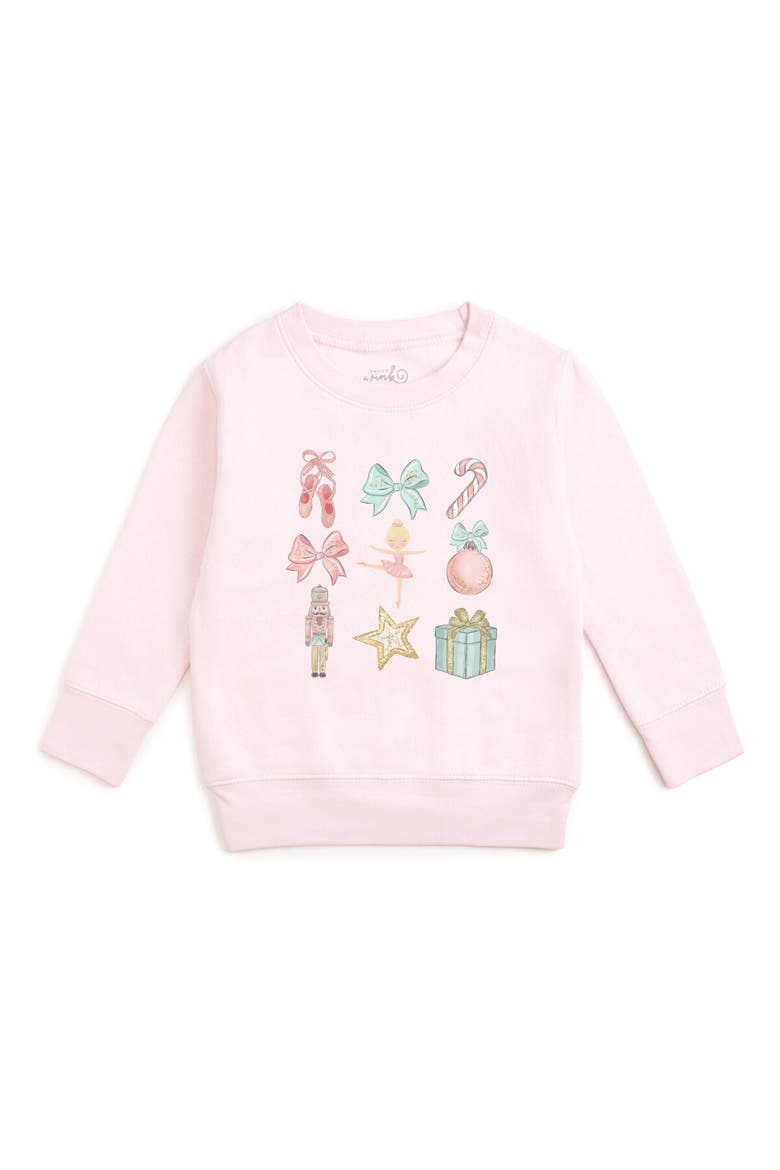 Nutcracker Cutie Christmas Sweatshirt, Main, color, Ballet Pink