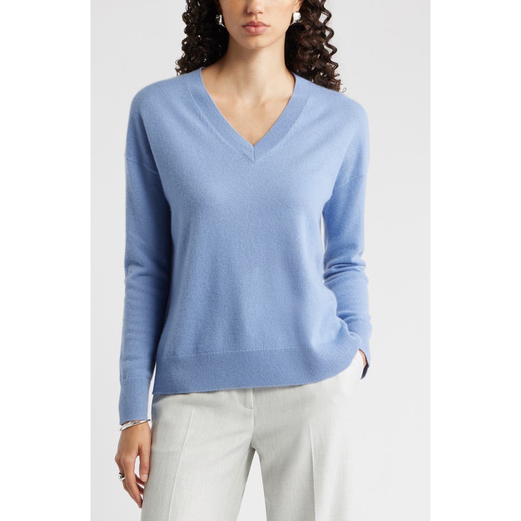 Nordstrom V-neck Cashmere Sweater In Blue