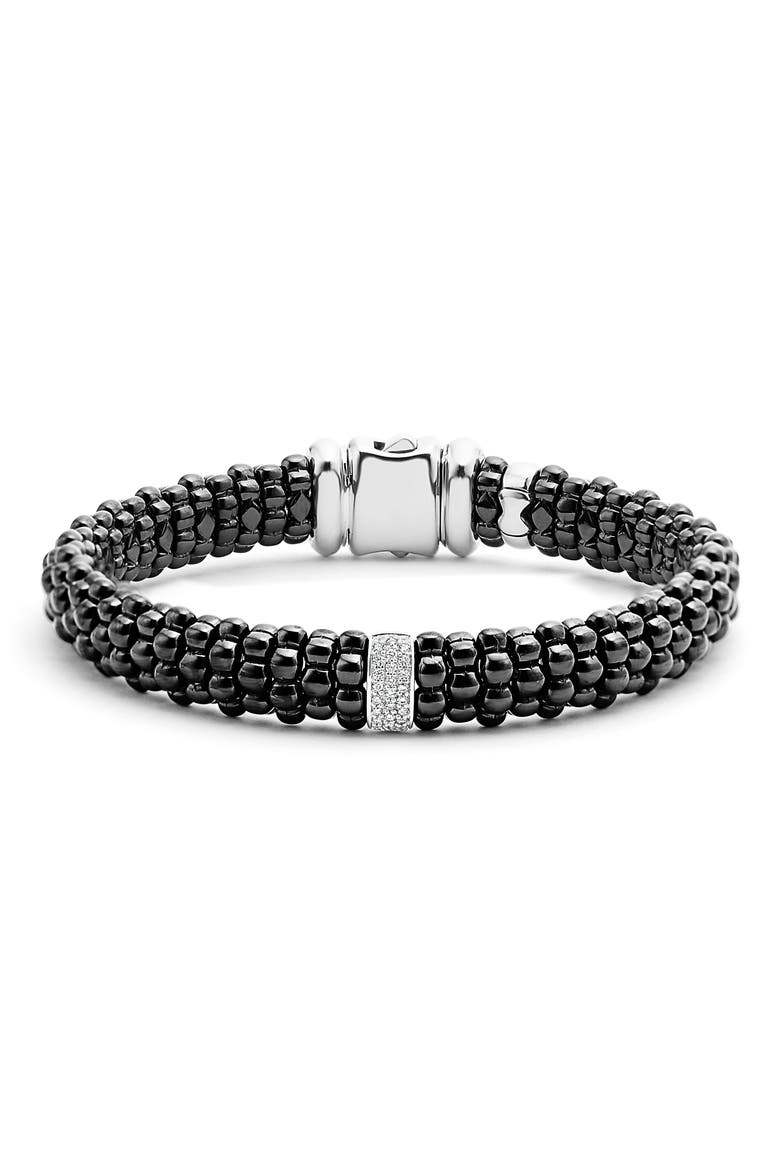 Black Caviar Bracelet, Main, color, BLACK/ SILVER