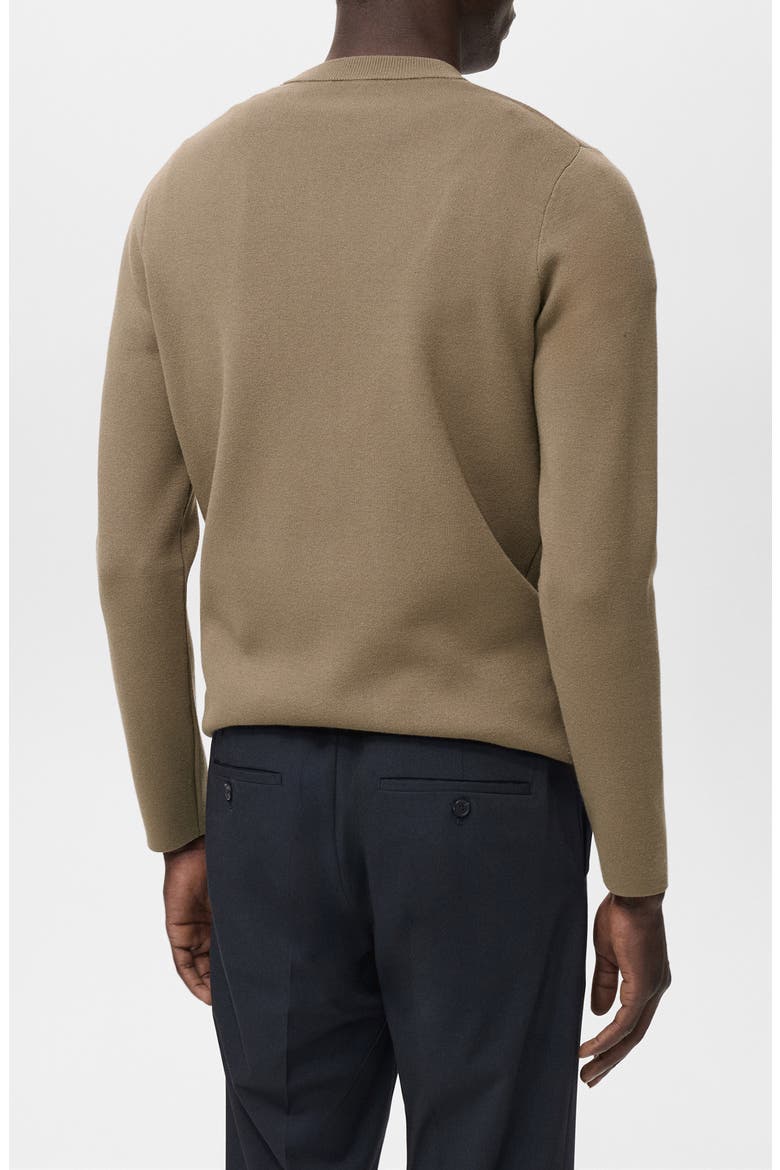 Regular Fit Crewneck Sweater, Alternate, color, MEDIUM BROWN