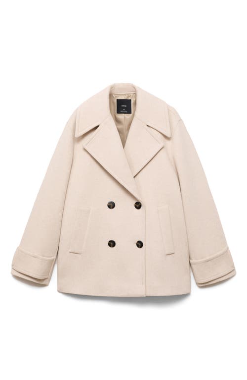 Mango Goya Double Breasted Blazer In Neutral