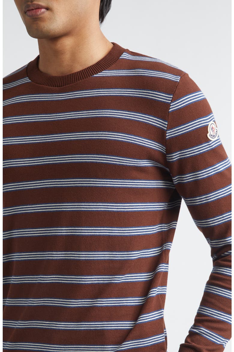 Stripe Long Sleeve T-Shirt, Alternate, color, BROWN