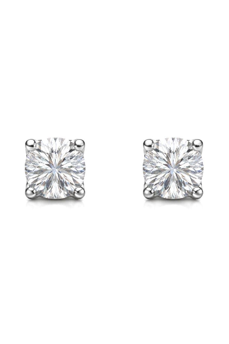 Moissanite Stud Earrings, Main, color, SILVER PLATED